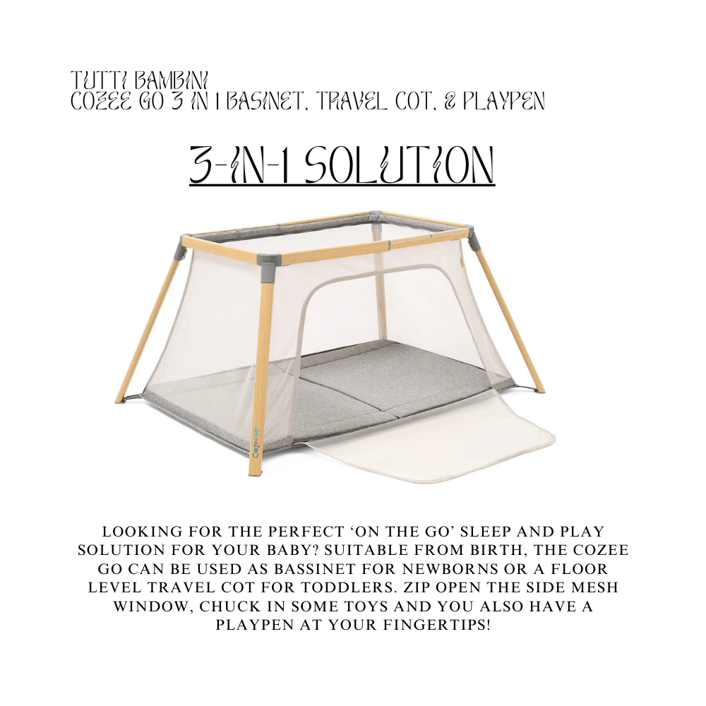 Tutti Bambini Go 3-in-1 Bassinet, Travel Cot & Playpen