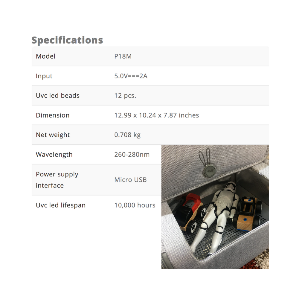 59S UVC LED FOLDABLE STERILIZING BAG (P18M)