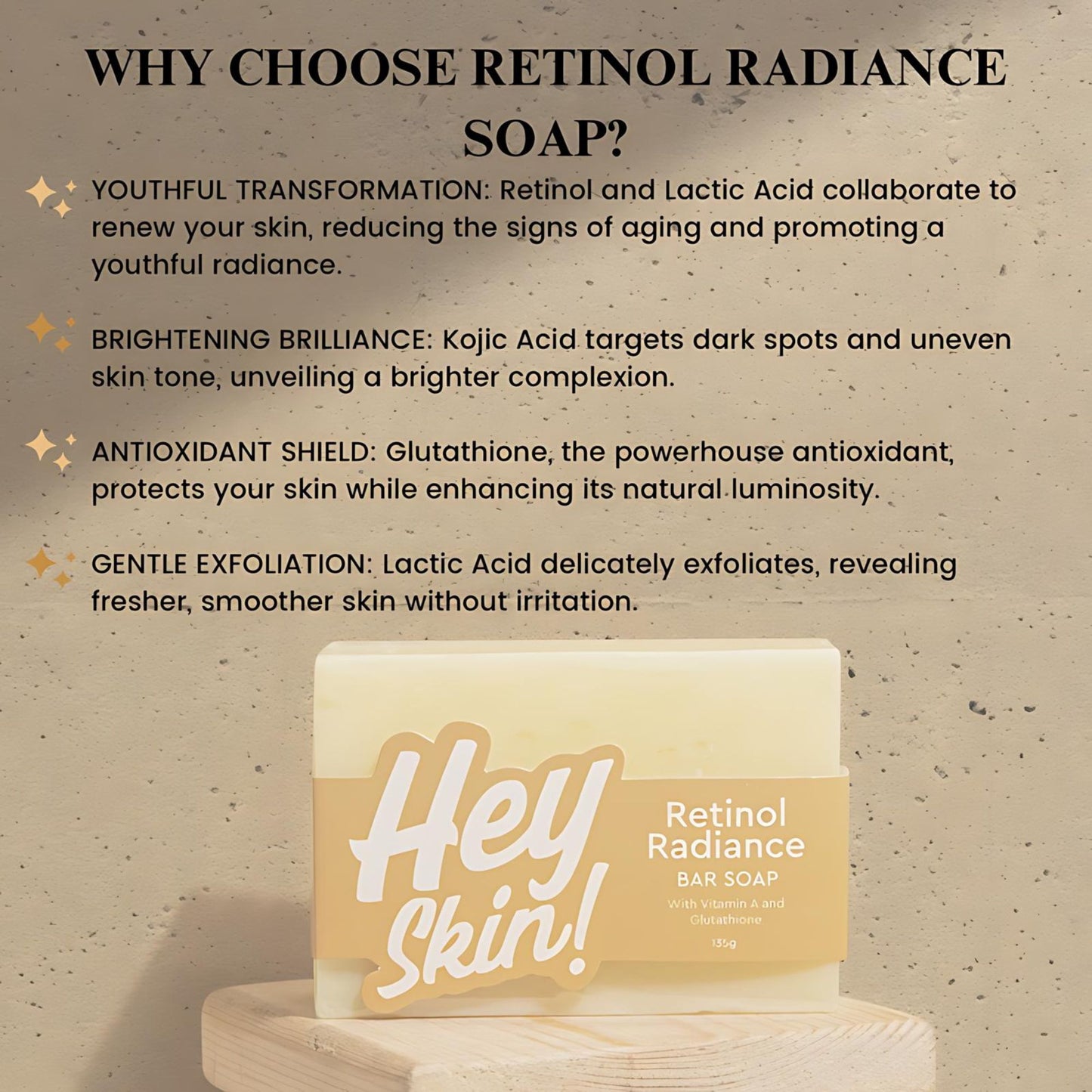 Hey Skin Retinol Radiance Bar Soap 135g Bundle of 2