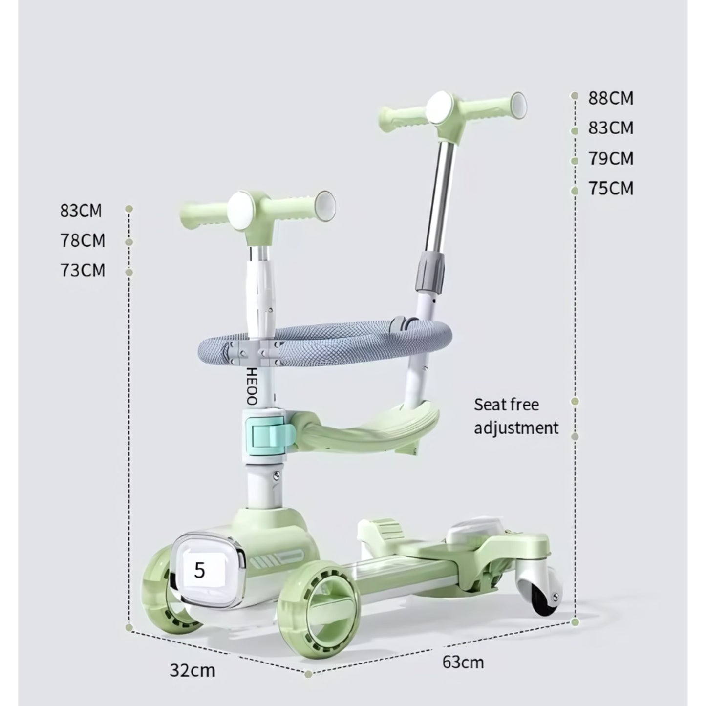 Lalalu FlexiRide 6-in-1 Transformable Scooter