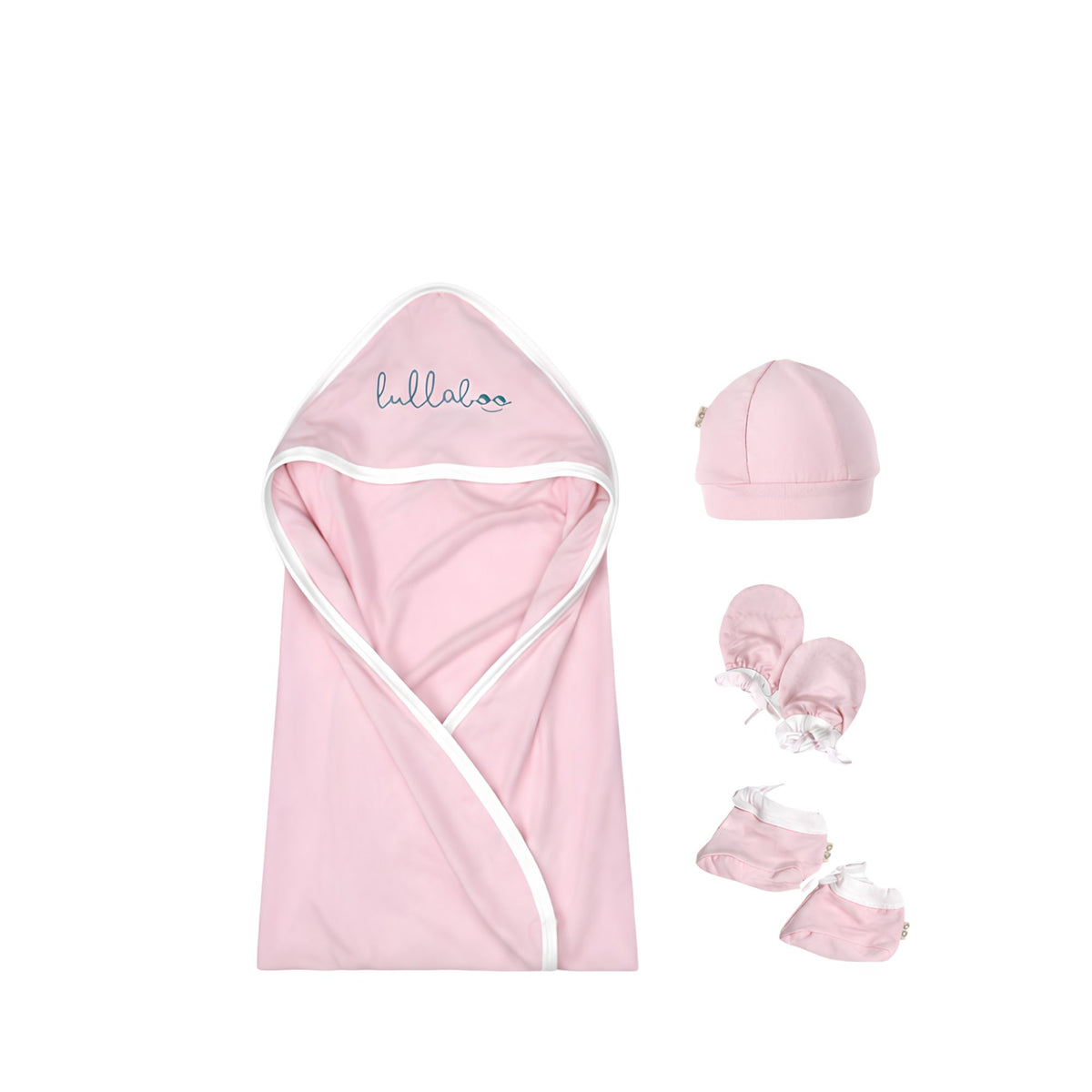 Lullaboo Bamboo Swaddle Set | Swaddle, Hat, Mittens & Shoes FREE SIZE