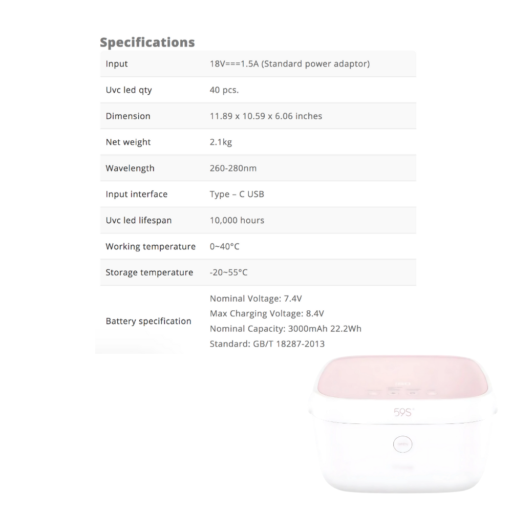 59S UVC LED CORDED SMART DRYING STERILIZER