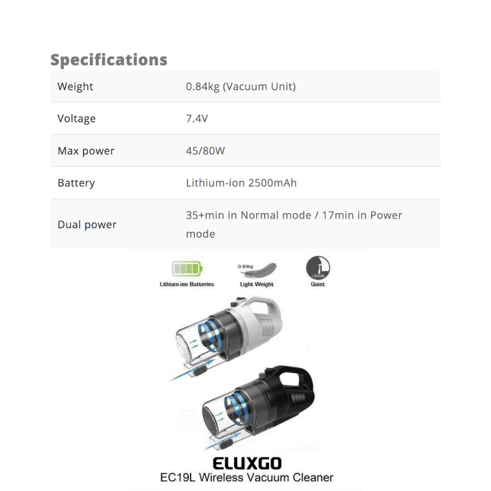 Eluxgo EC19L Wireless Vacuum Cleaner