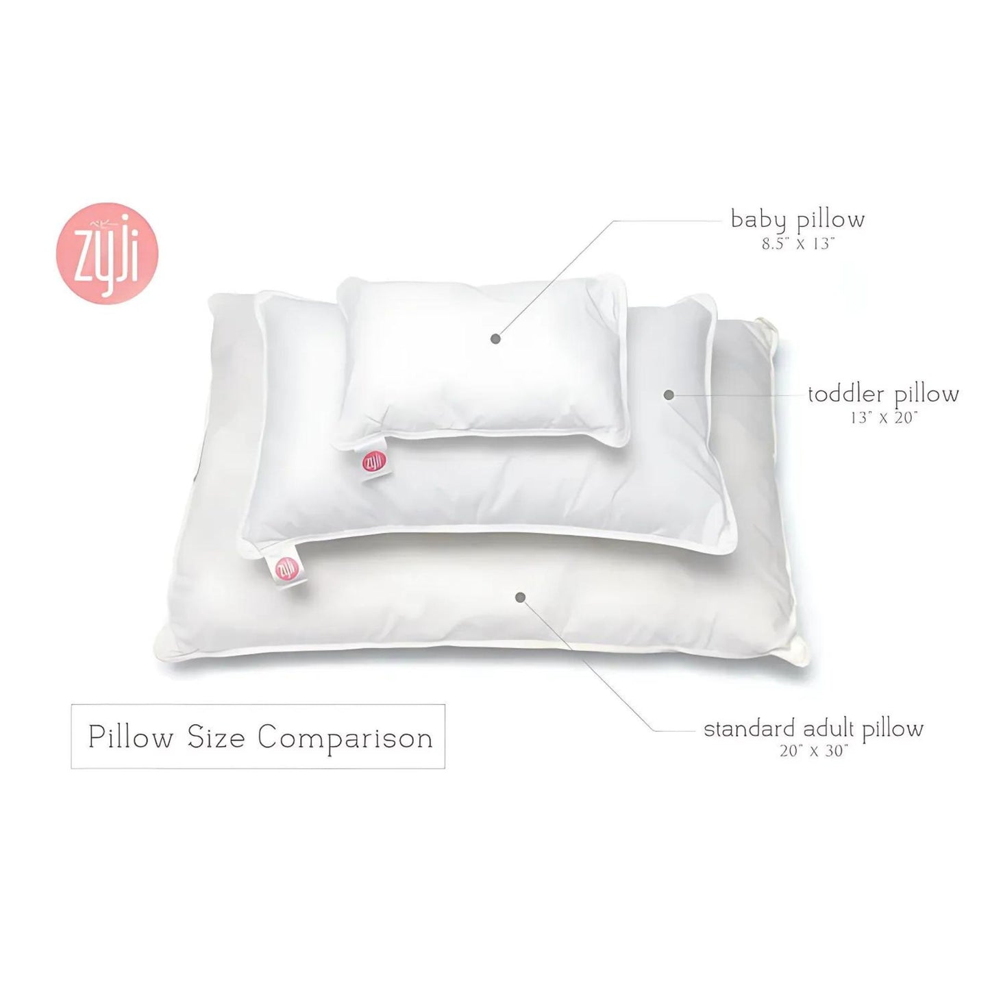 Zyji Toddler Pillow 100% Cotton w/ Microfiber Fill
