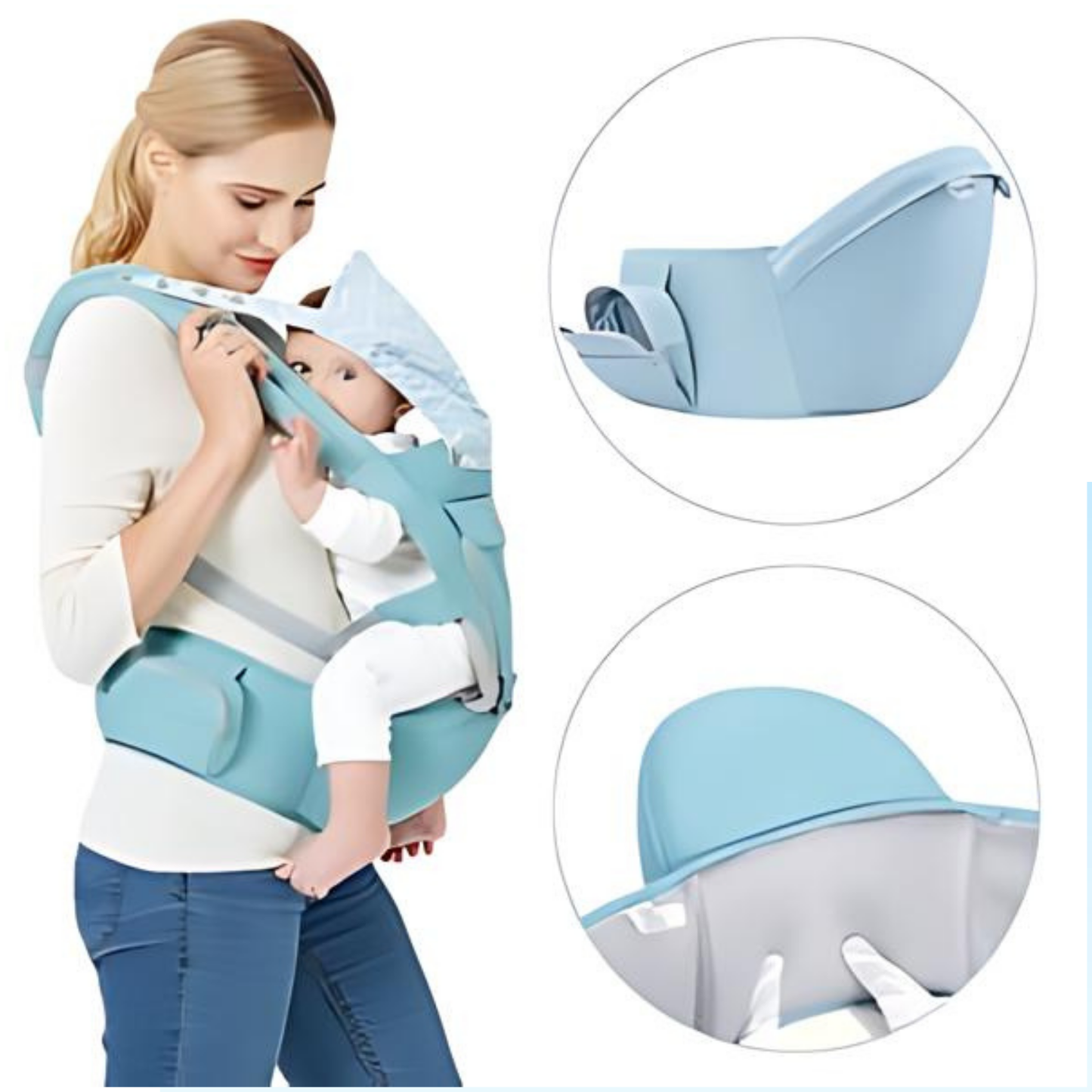 Boodada Ergonomic Hip Seat Baby Carrier Comfortable Sling with Pockets