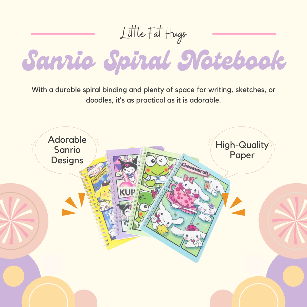 Little Fat Hugs Sanrio Spiral Notebook 4s