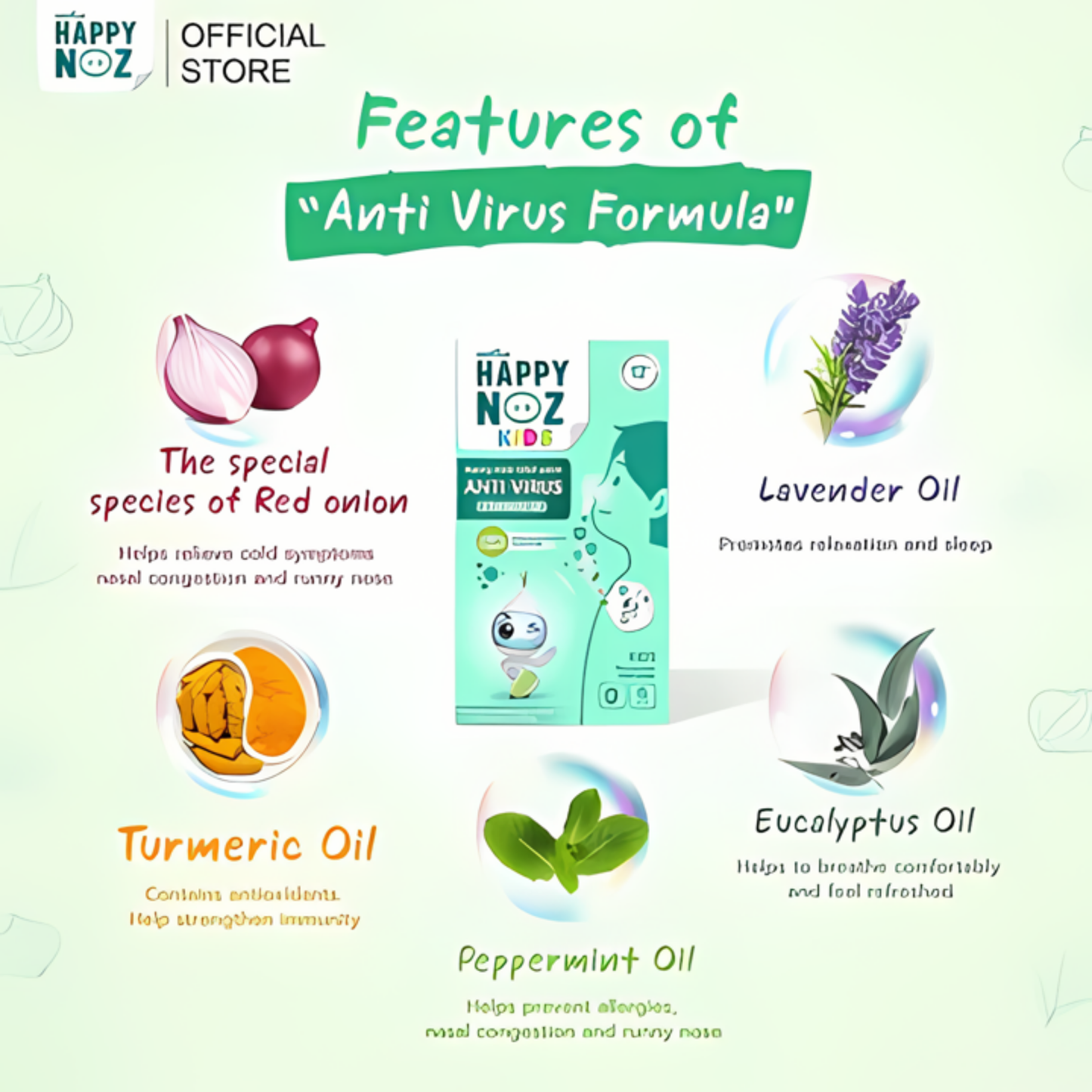 (BUNDLE OF 3) Happy Noz Organic Onion Sticker: Anti-Virus (6s)