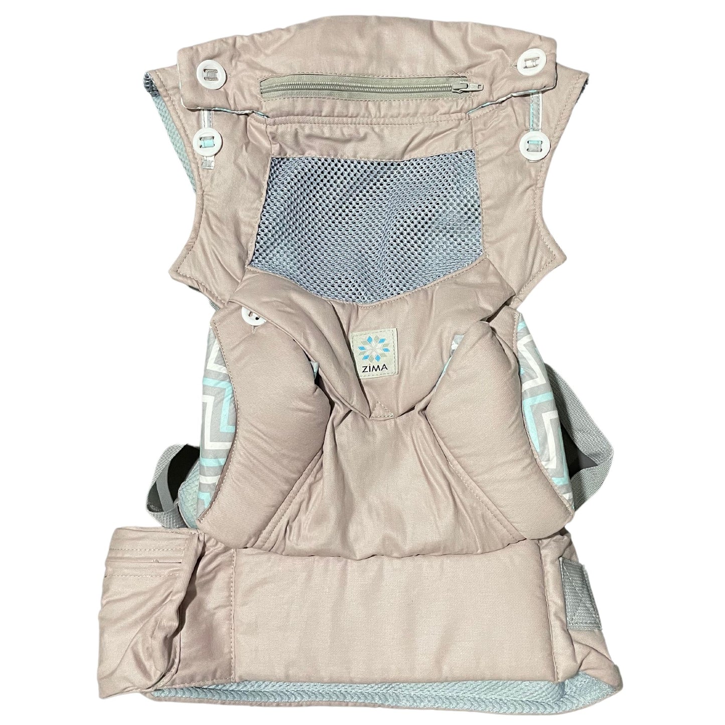 Zima MESH LIGHT GRAY Ergonomic Baby Carrier Suitable for Newborns - Toddlers (up to 20kg) I Safety-tested Can be worn up to 45inch Waistline, Made of 100% Cotton