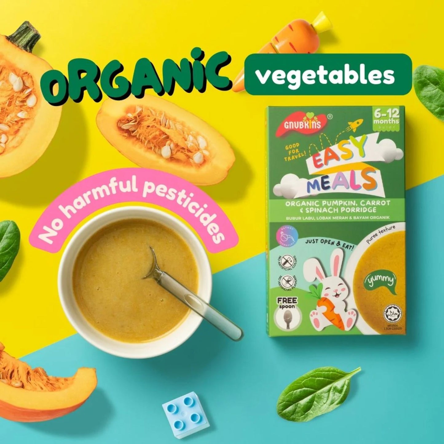 ORGANIC PUMPKIN, CARROT & SPINACH | Little Baby Grains | Easy Meals 6-12 Months
