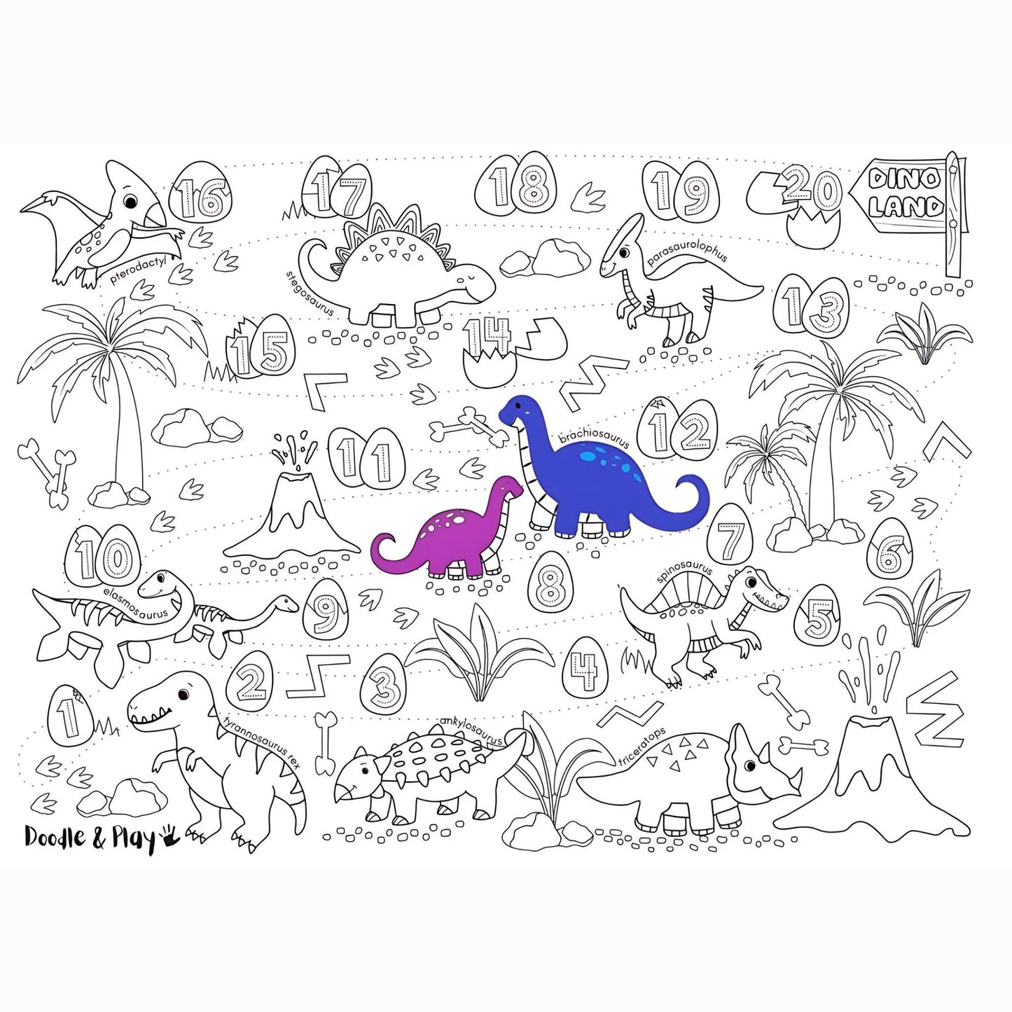 Doodle & Play Reusable Coloring Mat LARGE Set
