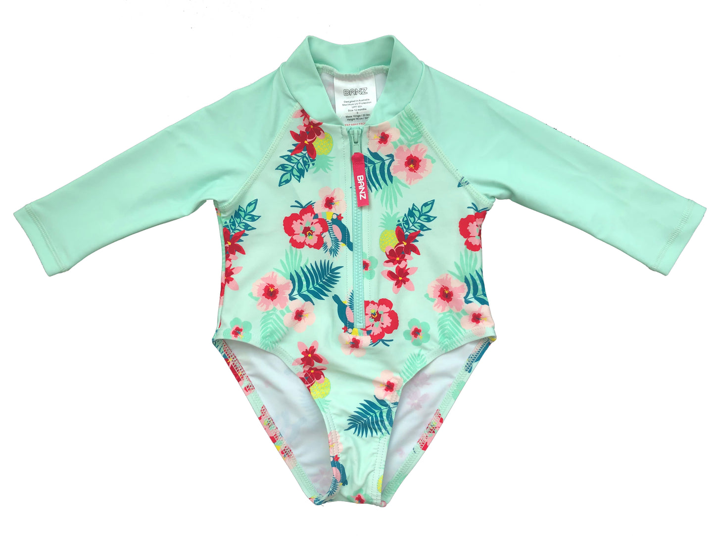 Banz Girls One Piece Long Sleeve Swimsuit
