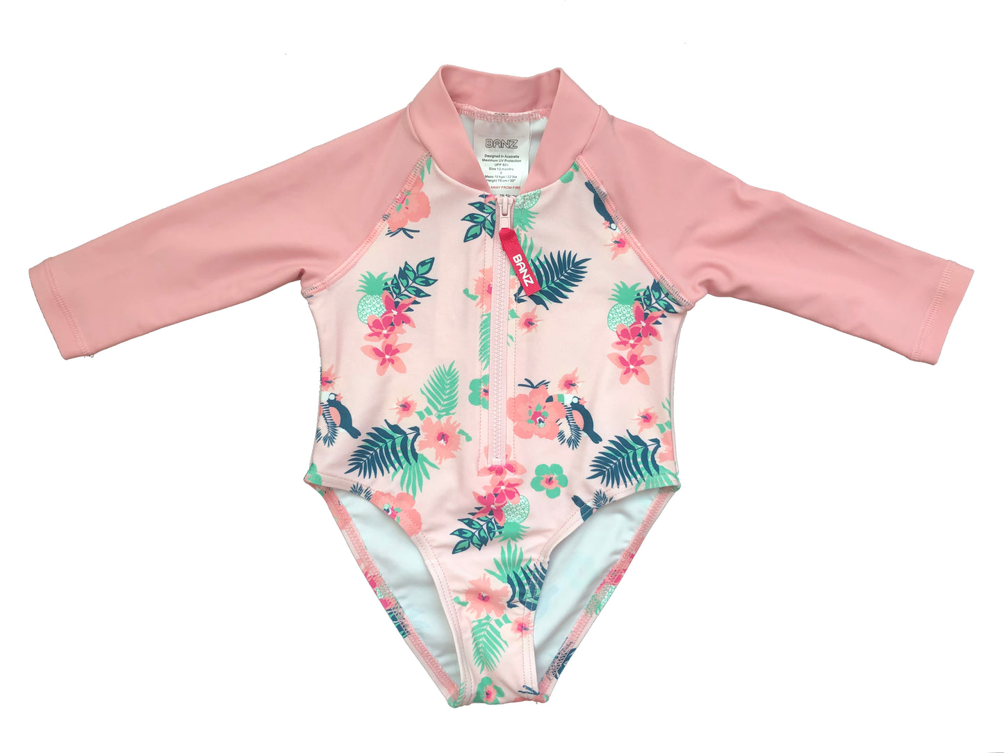 Banz Girls One Piece Long Sleeve Swimsuit