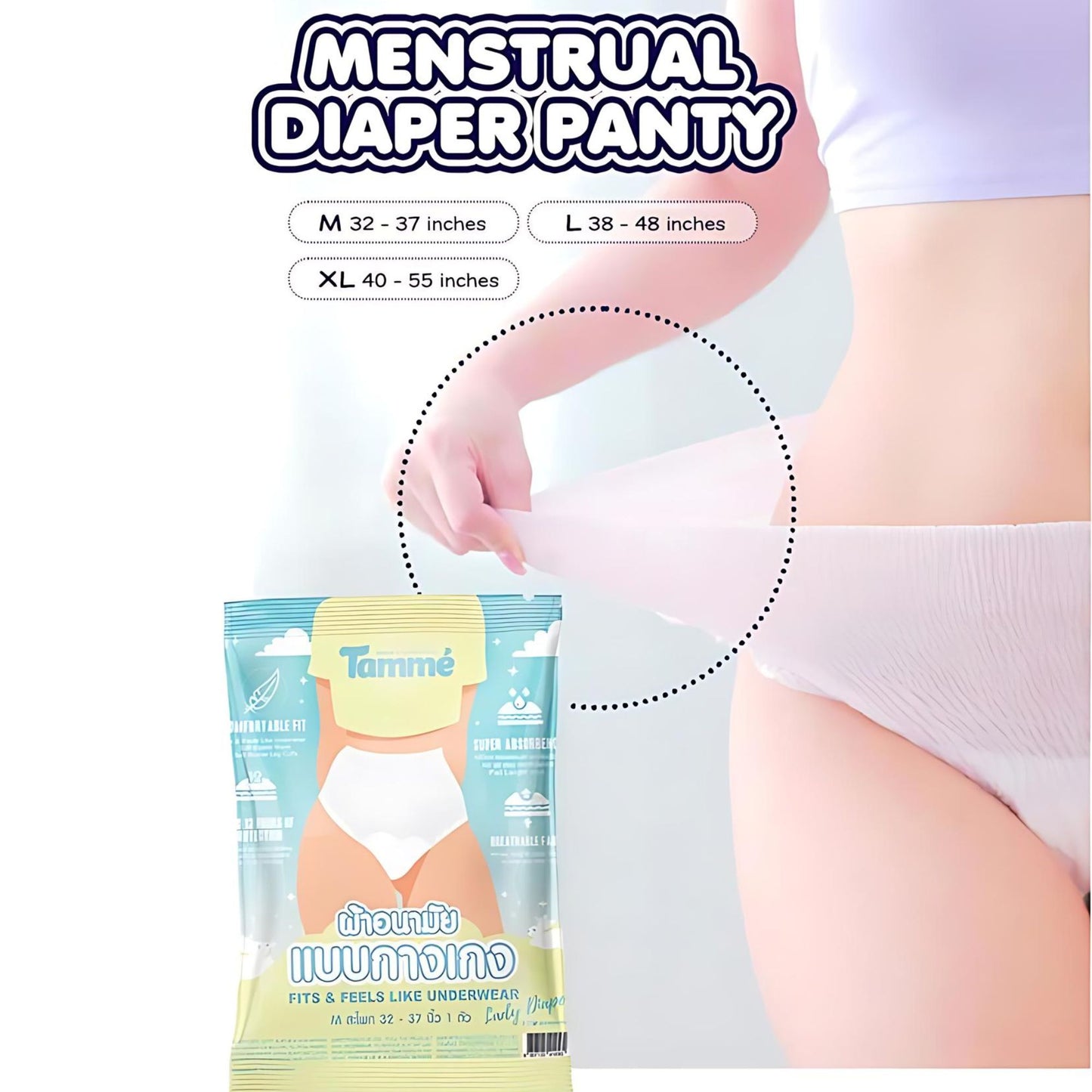 Tamme Menstrual Post Maternity Pull Up Diaper Panty/Pads