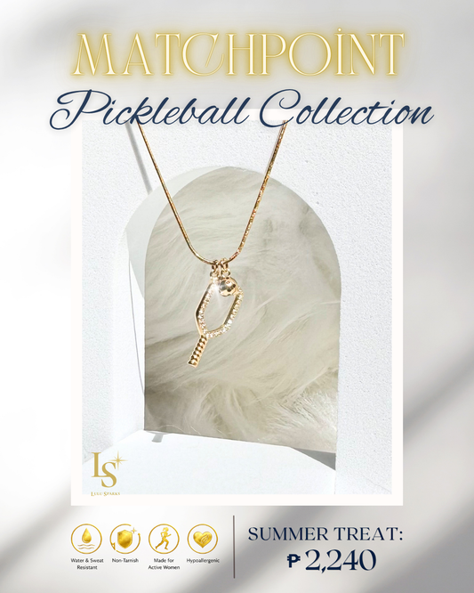 MATCHPOINT | Pickleball Necklace 18K PVD Gold Hypoallergenic Water/Sweat/Tarnish Resistant Jewelry