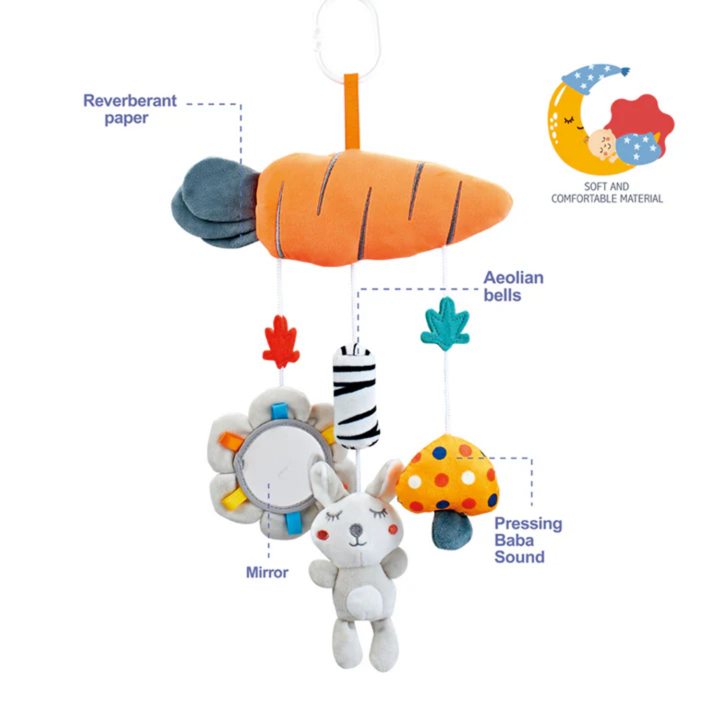 Little Fat Hugs Carrot Mobile Baby Hanging Toy