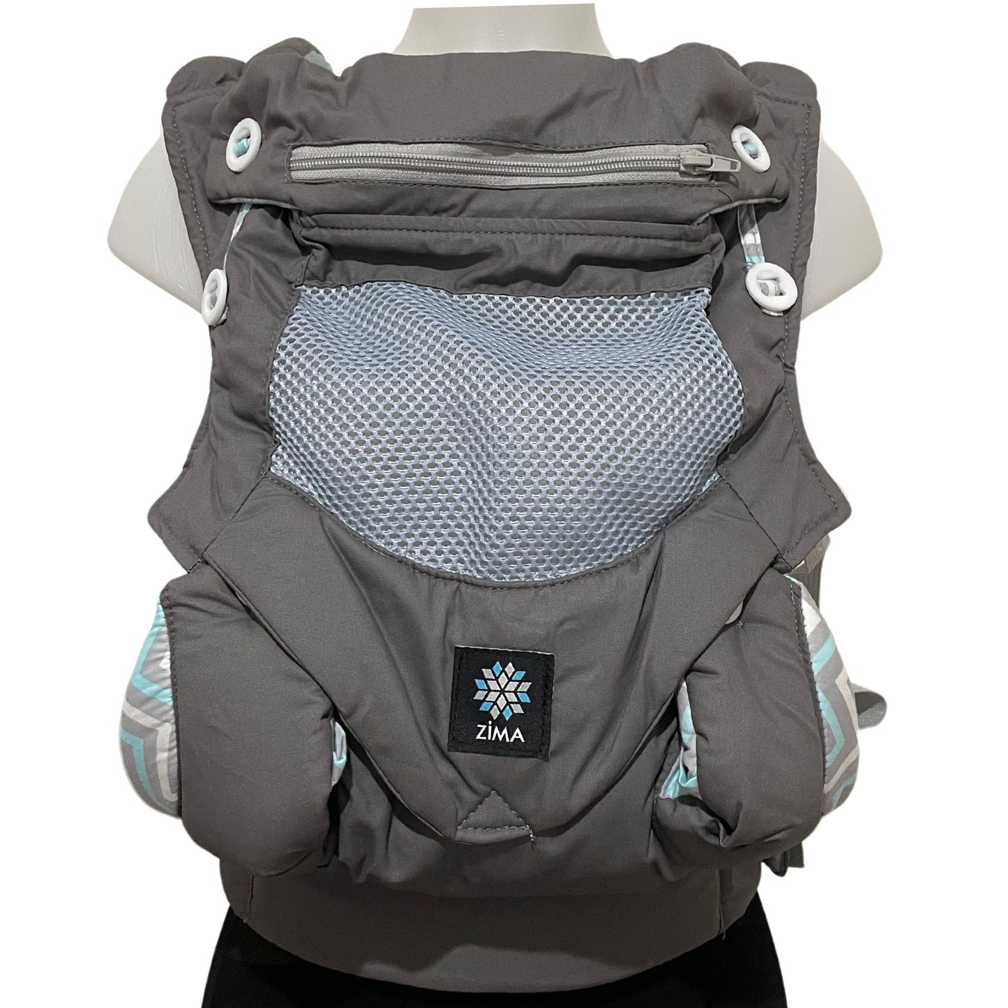 Zima MESH DARK GRAY Ergonomic Baby Carrier Suitable for Newborns - Toddlers (up to 20kg) I Safety-tested Can be worn up to 45inch Waistline, Made of 100% Cotton