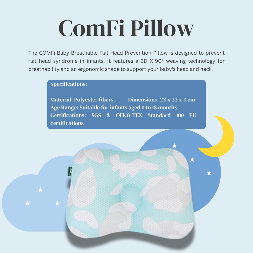 Comfi Baby Breathable Flat Head Prevention Pillow