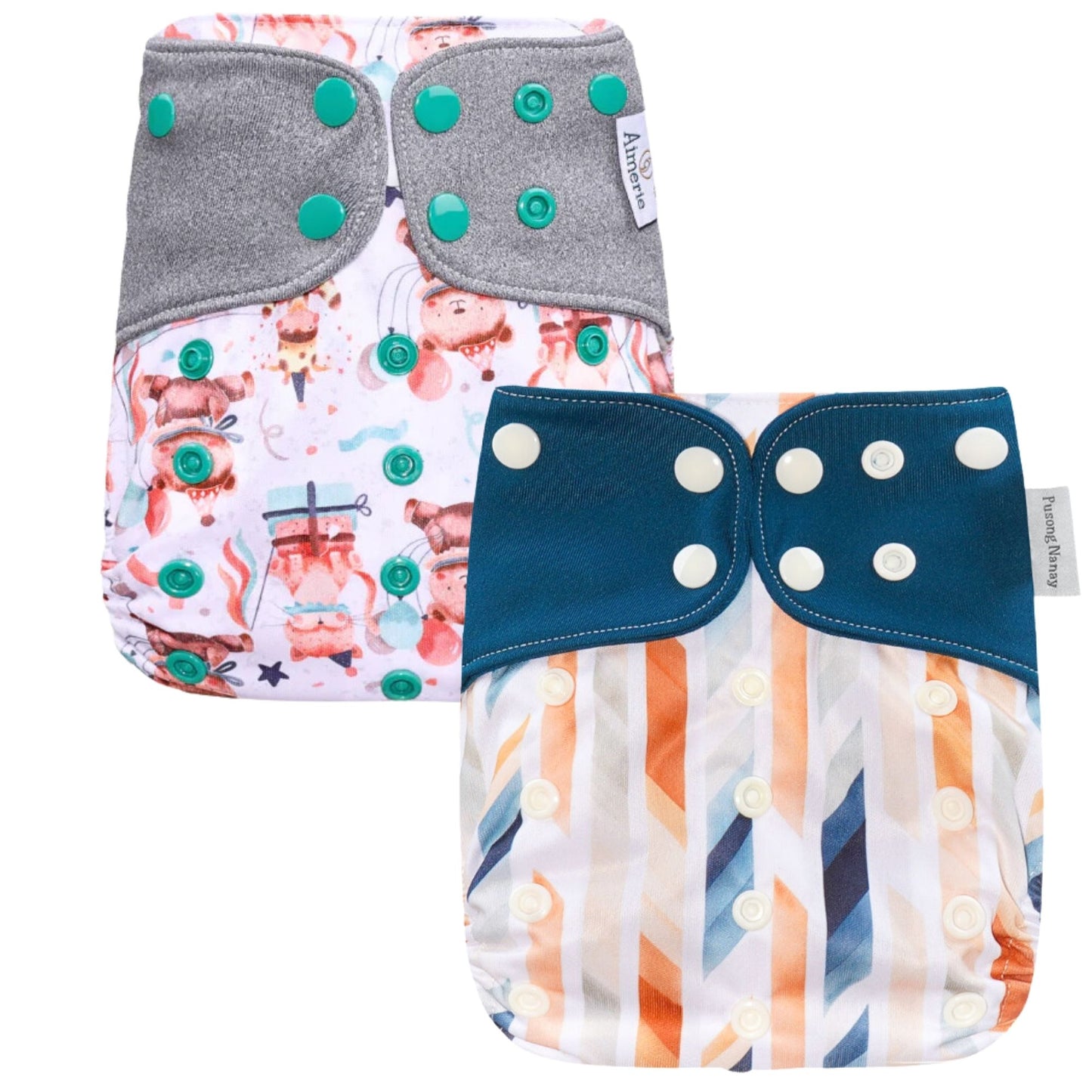 Aimerie Special Cloth Diaper with Newborn Charcoal Insert - 2 Sets
