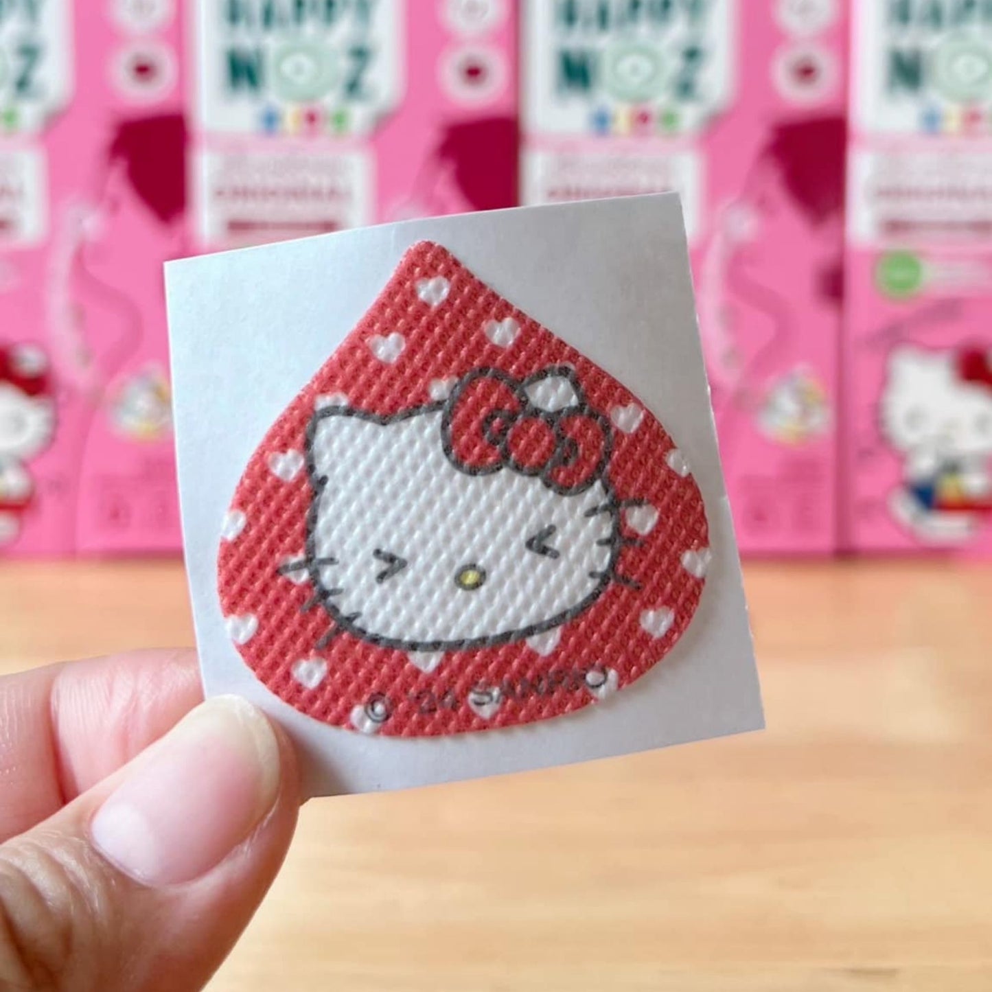 (BUNDLE OF 3) Happy Noz x Hello Kitty Special Edition Sanrio Organic Onion Sticker Pink Box for Viral Infections