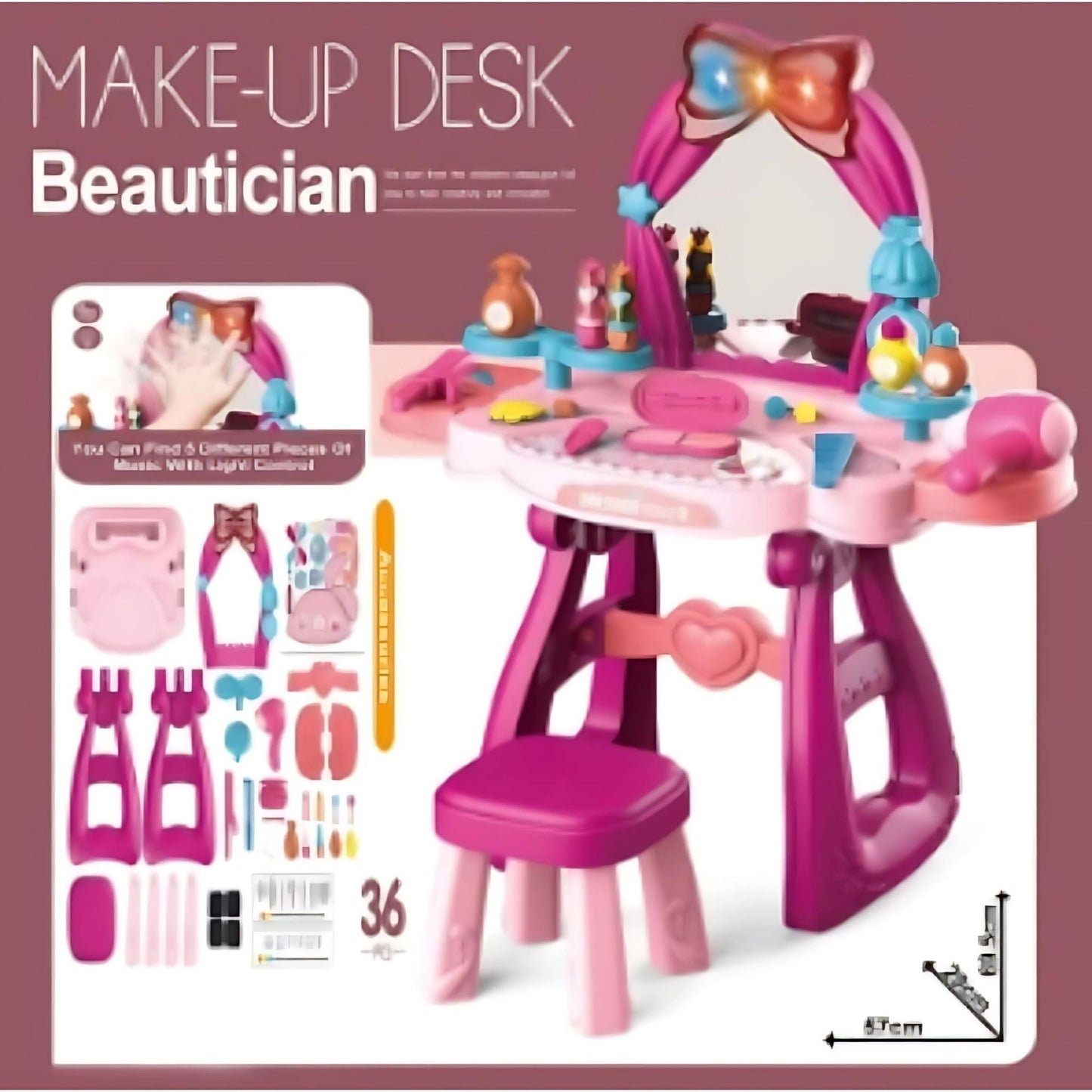 Kodomo Playhouse Pretend Play Make Up Desk Beautician Fashion Play Set