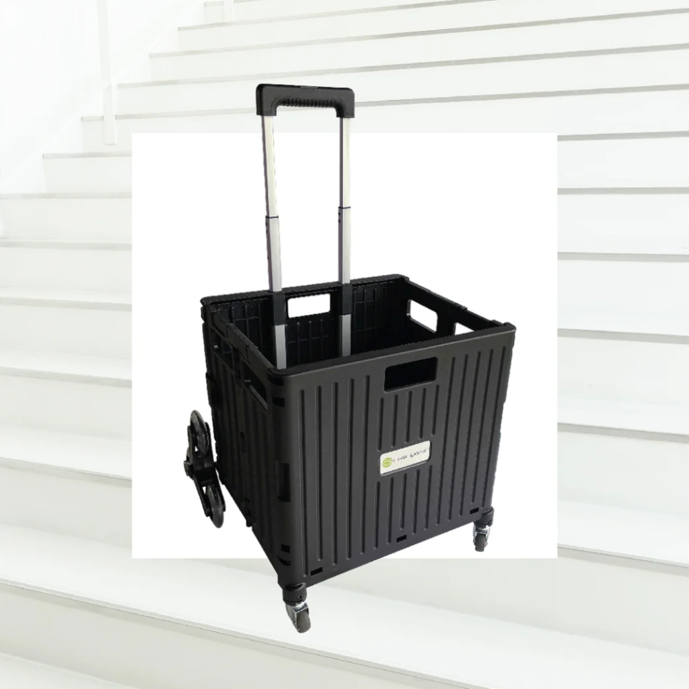 Clever Spaces Stair Climber Foldable Trolley Cart (with Lid)