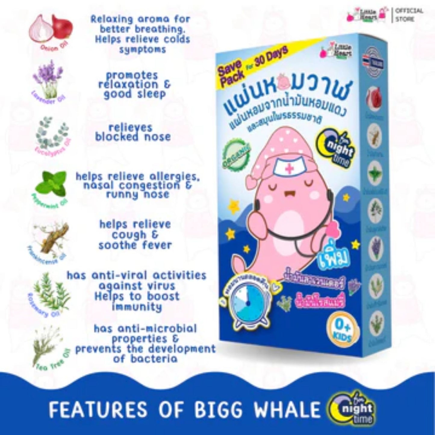 (BUNDLE OF 3) BIG WHALE | Little Heart Onion Sticker Night Time