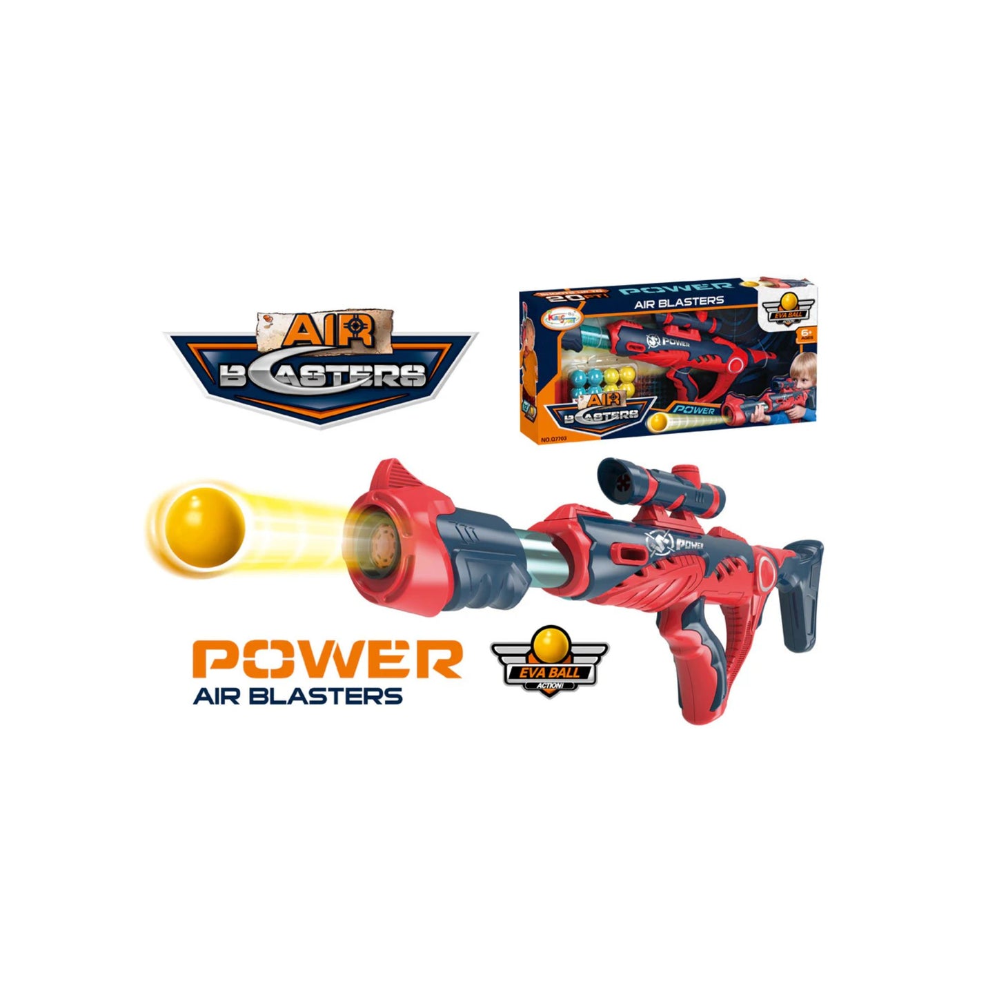 Little Fat Hugs Air Blaster I Includes 12 soft foam balls, Easy to Play, Great for indoor and outdoor play