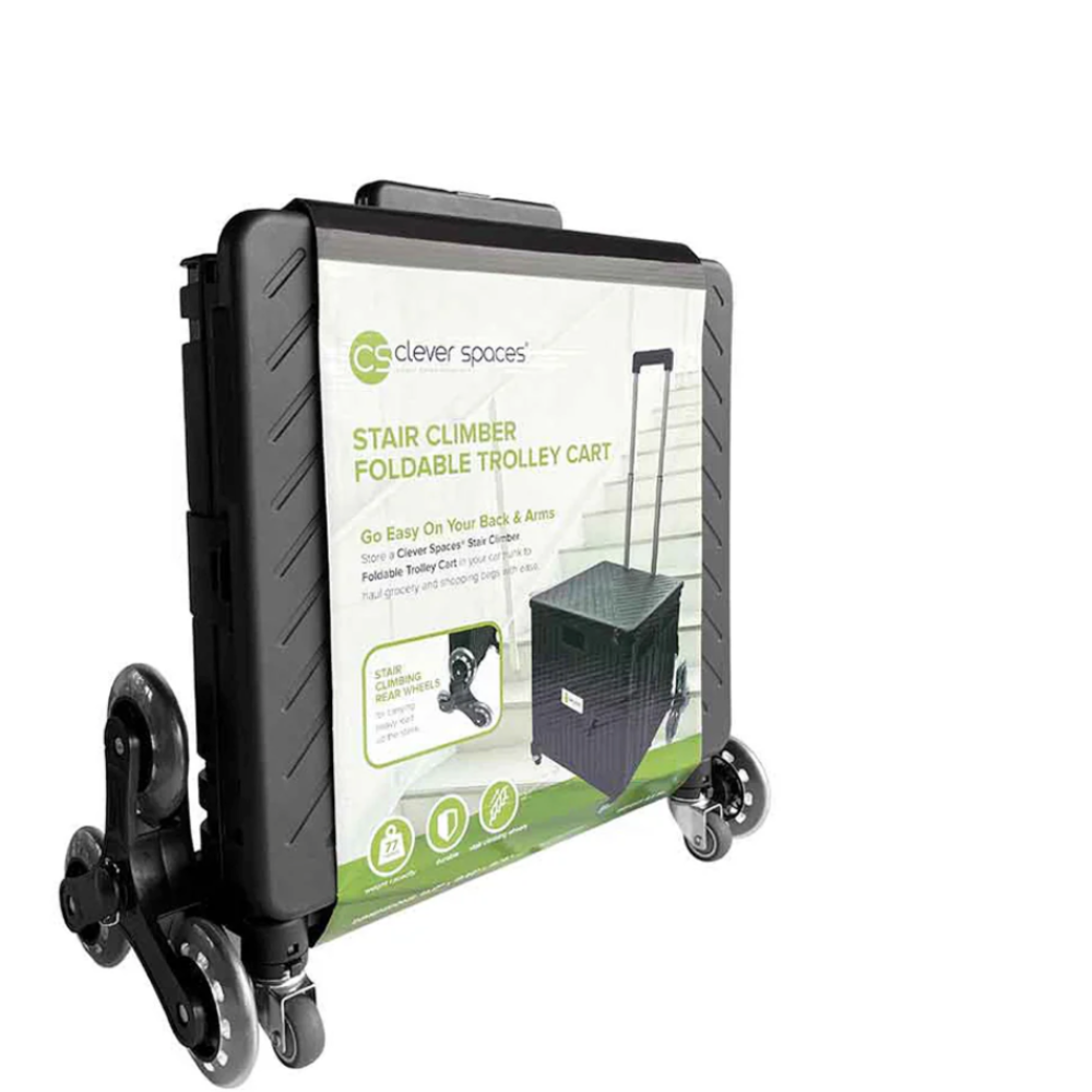Clever Spaces Stair Climber Foldable Trolley Cart (with Lid)