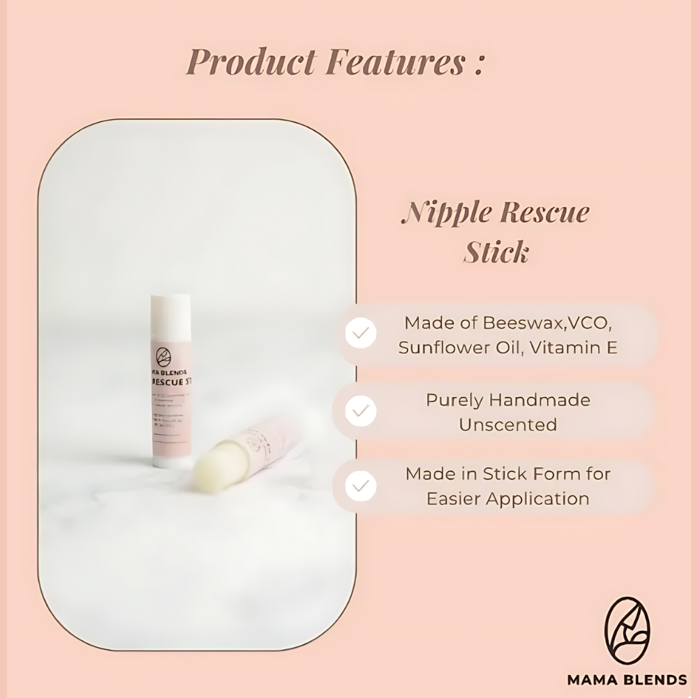 BUNDLE OF 3 | Mama Blends Unscented Nipple Balm Rescue Stick 4g