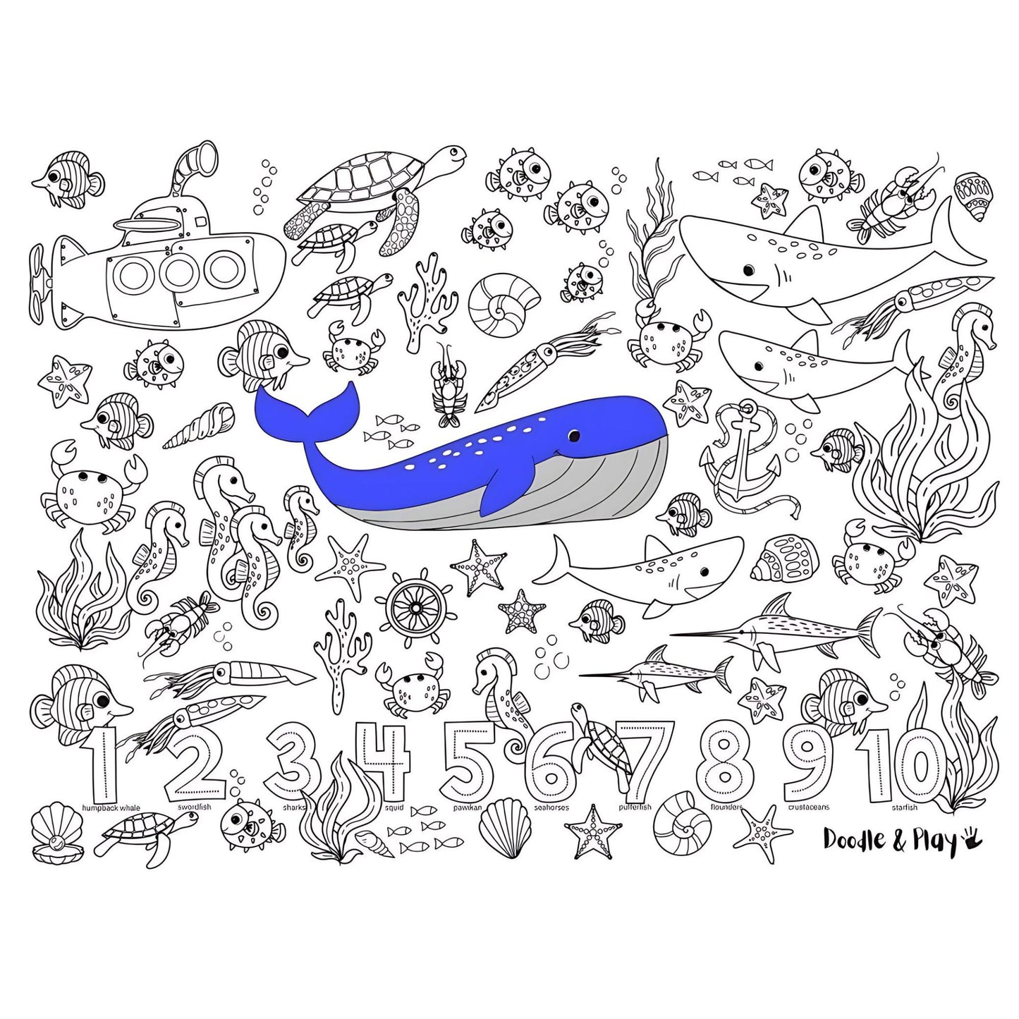 Doodle & Play Reusable Coloring Mat LARGE Set
