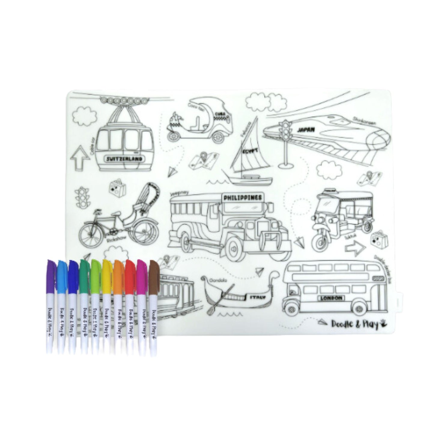Doodle & Play Reusable Coloring Mat LARGE Set