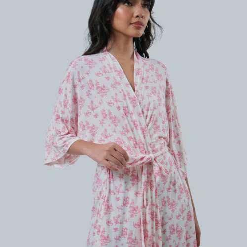 Bamberry Mommy Robe TDJ FLORAL | Made of Softest Luxurious Bamboo Fabric - Hypo-allergenic, soft & antibacterial