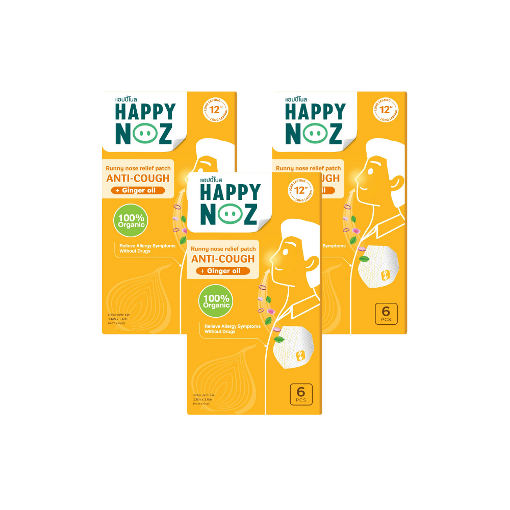 (BUNDLE OF 3) Happy Noz Adult Anti - Cough Organic Onion Sticker (6s)