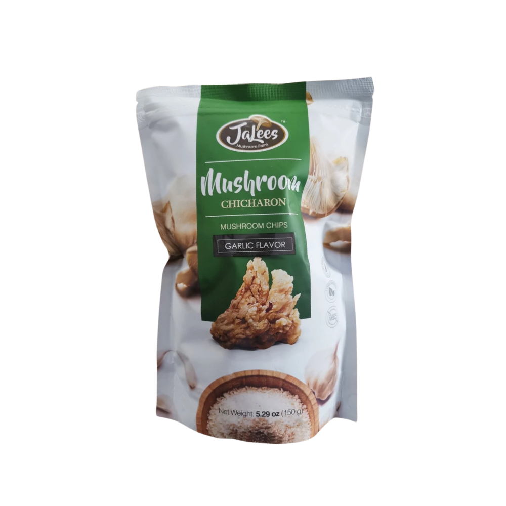 JA Lees Oyster Mushroom Chicharon GARLIC Healthy Snack 75g
