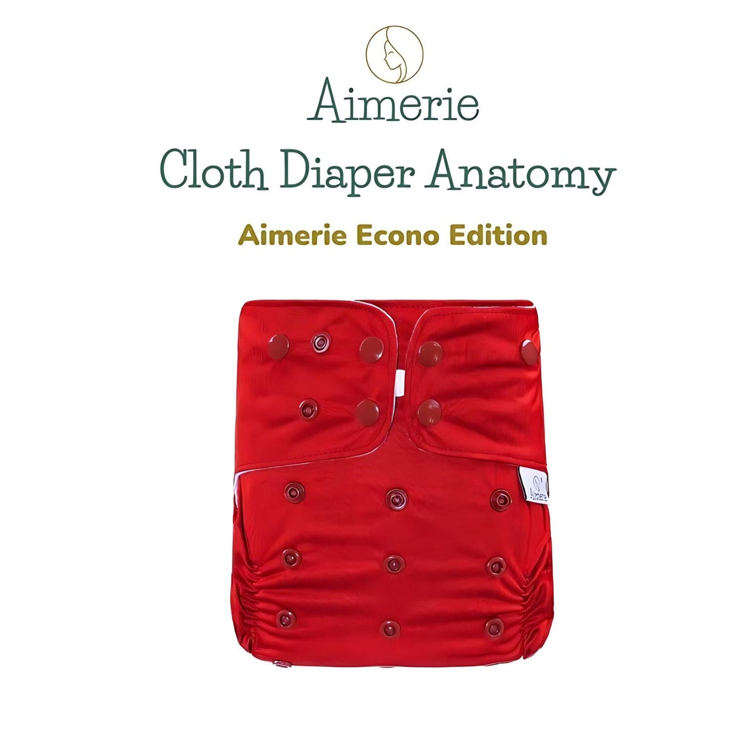 Aimerie Econo Cloth Diaper with Newborn Charcoal Insert - 1 Set
