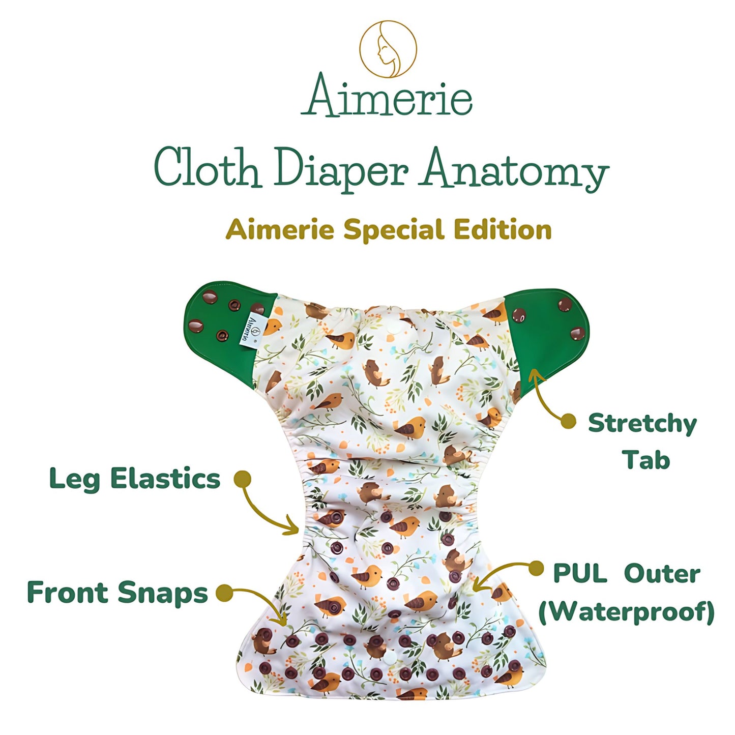 Aimerie Special Cloth Diaper with Newborn Charcoal Insert - 2 Sets