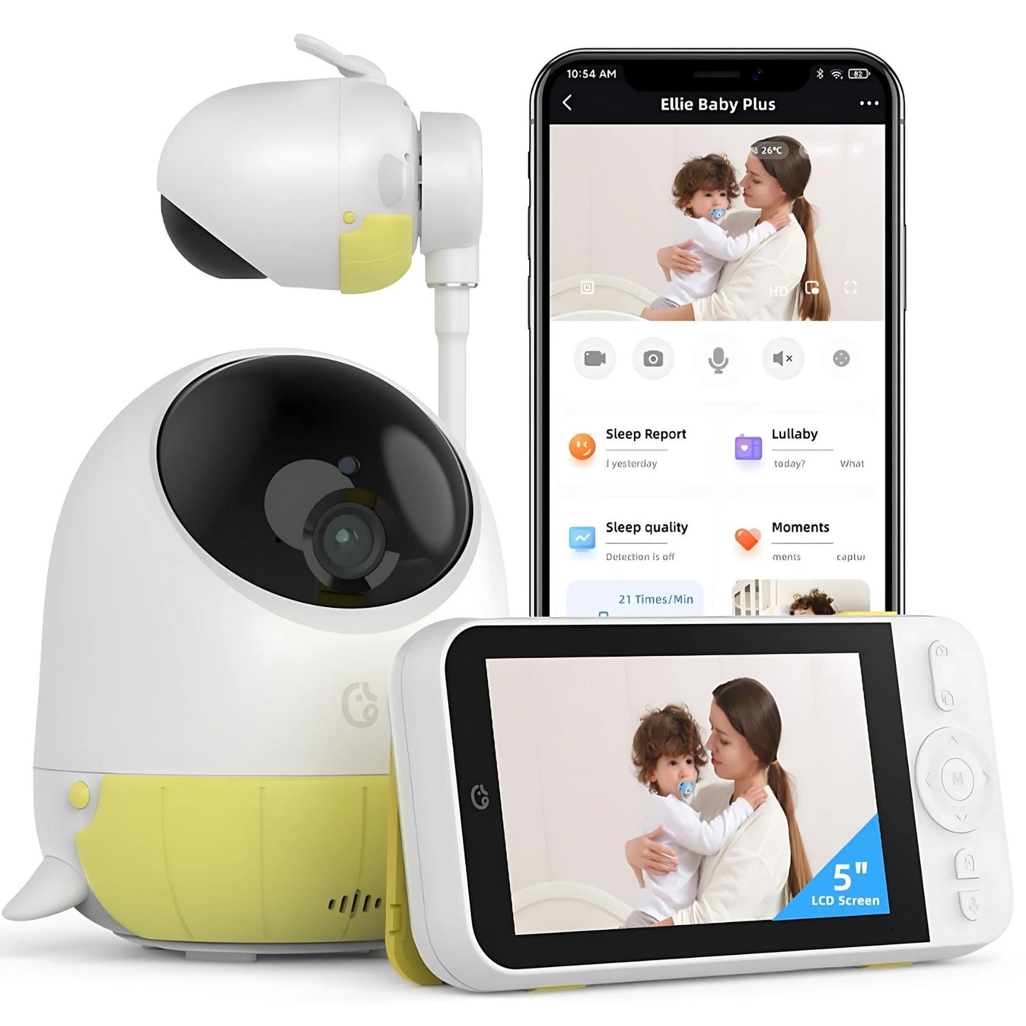 YELLOW | Nizu Ellie Baby Plus | w/ Upgrade Care Screen and Easy to use APP