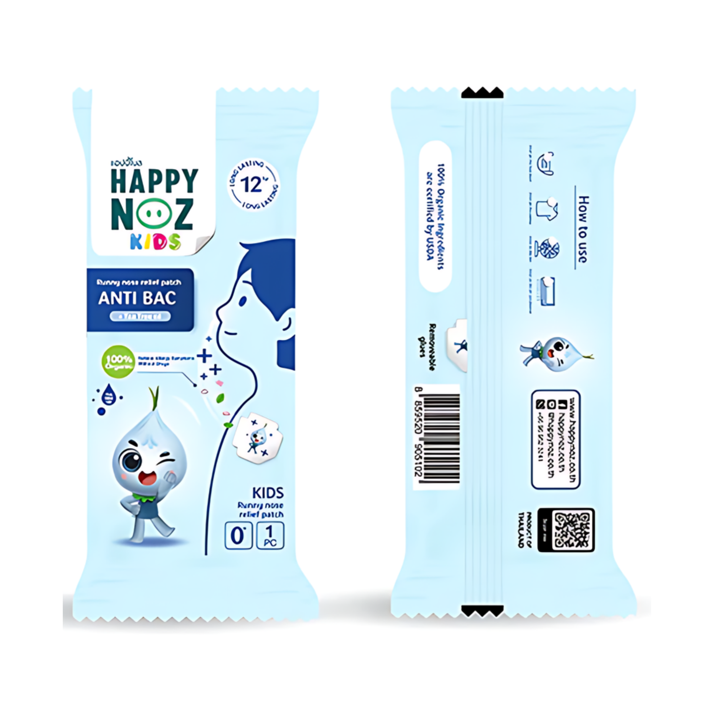 (BUNDLE OF 3) Happy Noz Organic Onion Sticker: Antibac with Tea Tree Oil (6s)