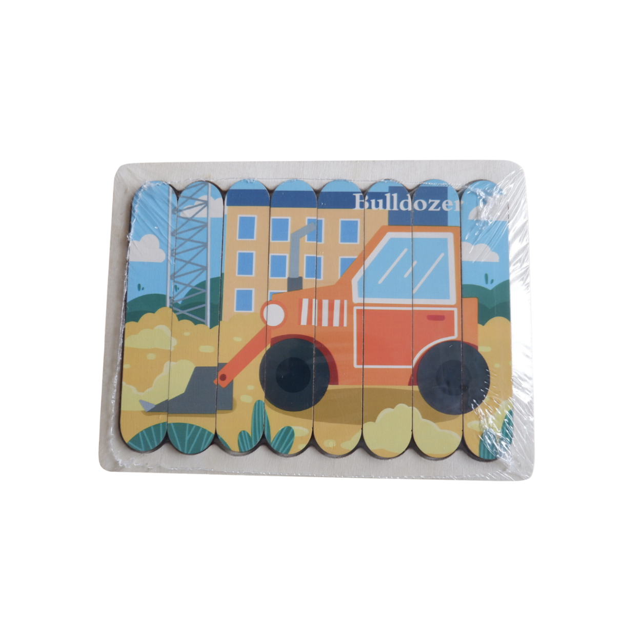 Matmat Lulu Reversible Wooden Popsicle Puzzle Educational Set