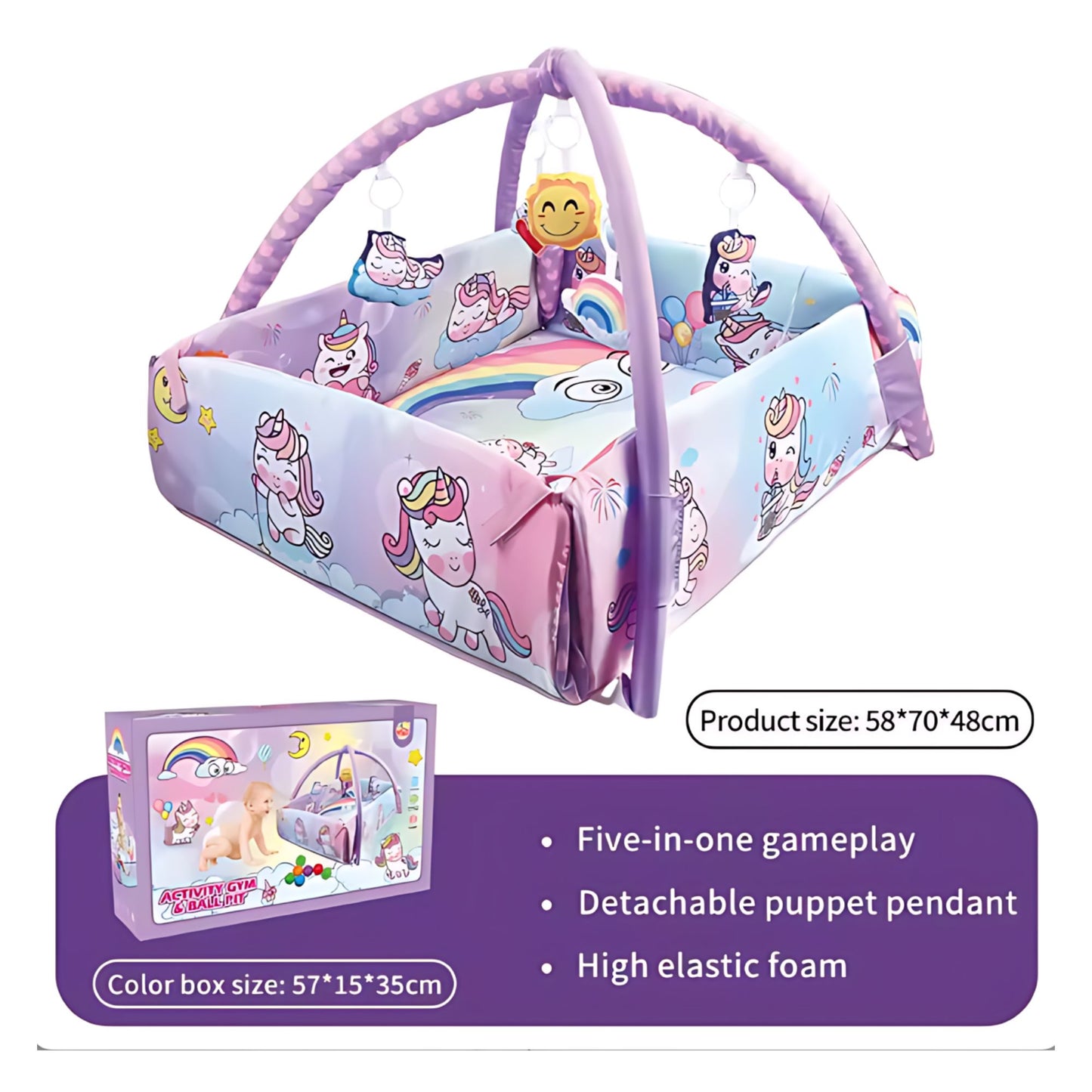 Lalalu PlayPod Plus 5-in-1 Baby Activity Gym & Mat