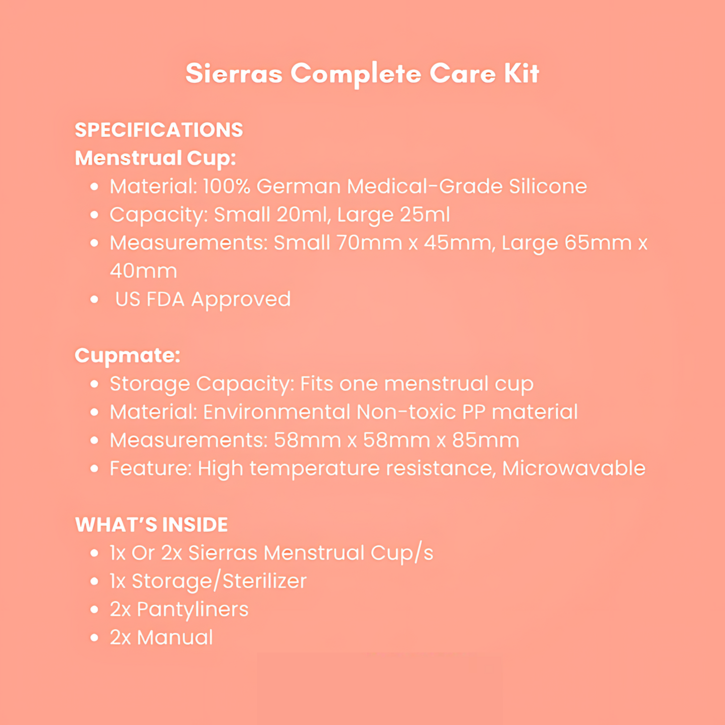 Sierras Complete Menstrual Care Kit
