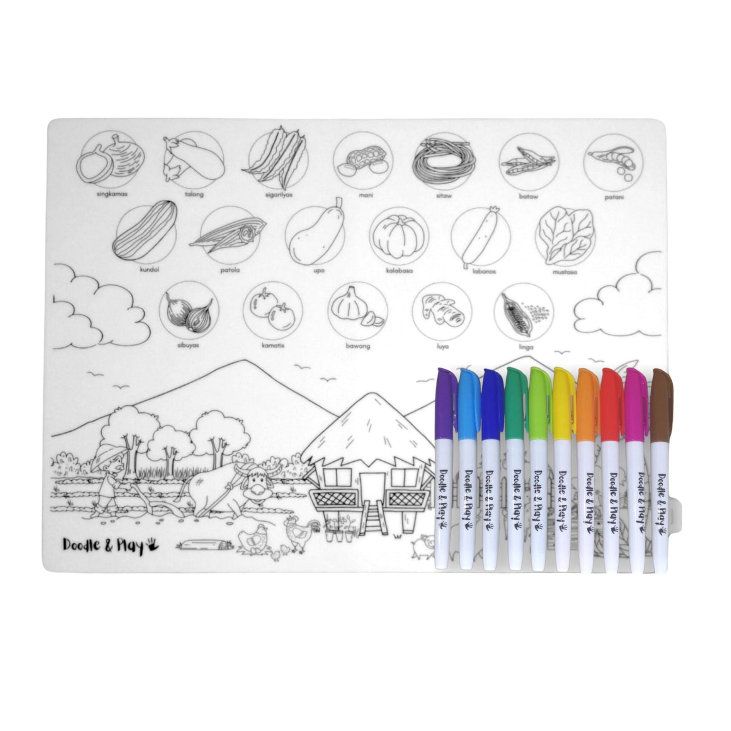 Doodle & Play Reusable Coloring Mat LARGE Set
