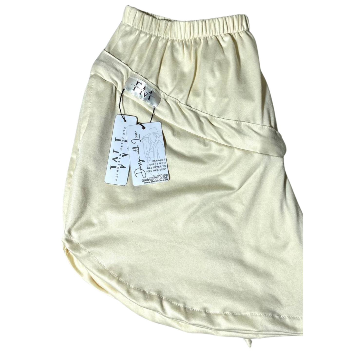 Flourish Maternity Everyday Shorts (IVORY)