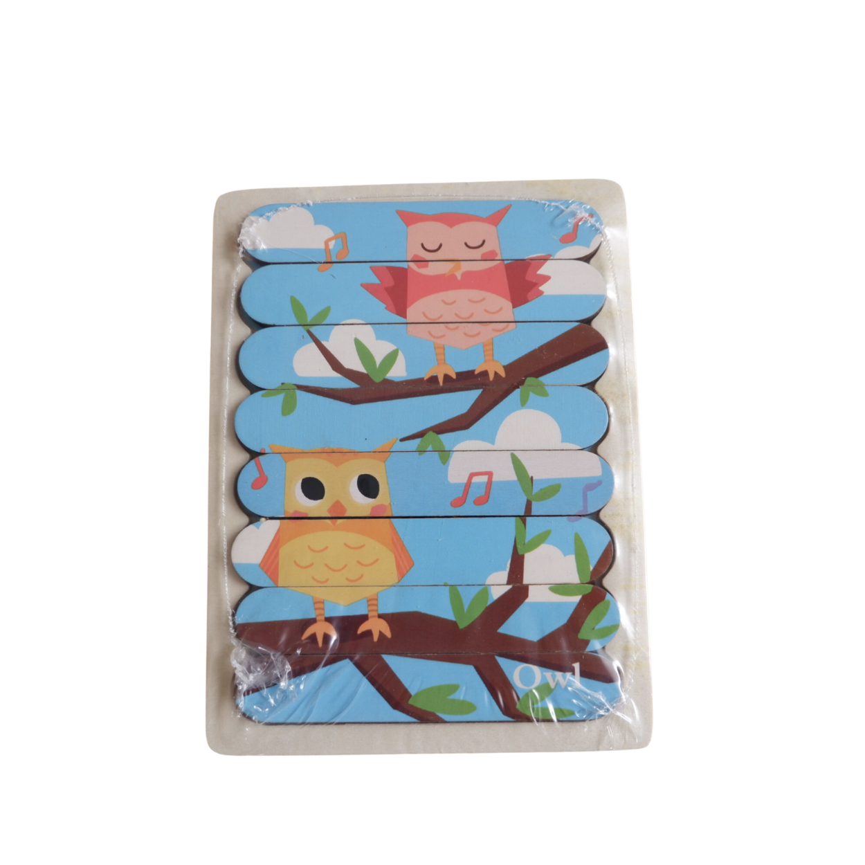 Matmat Lulu Reversible Wooden Popsicle Puzzle Educational Set