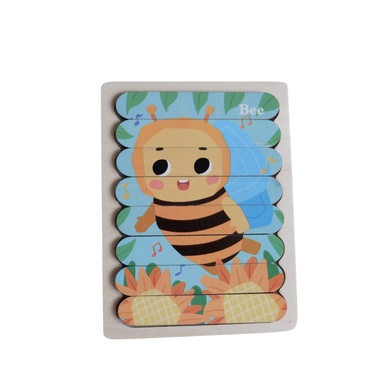 Matmat Lulu Reversible Wooden Popsicle Puzzle Educational Set