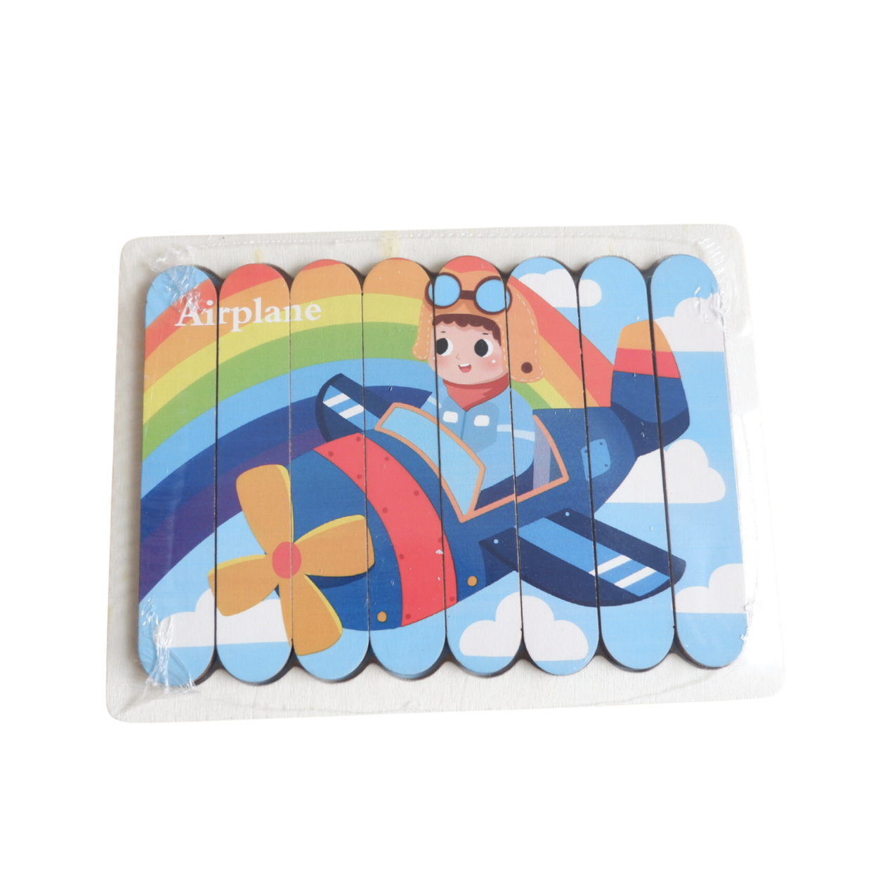 Matmat Lulu Reversible Wooden Popsicle Puzzle Educational Set