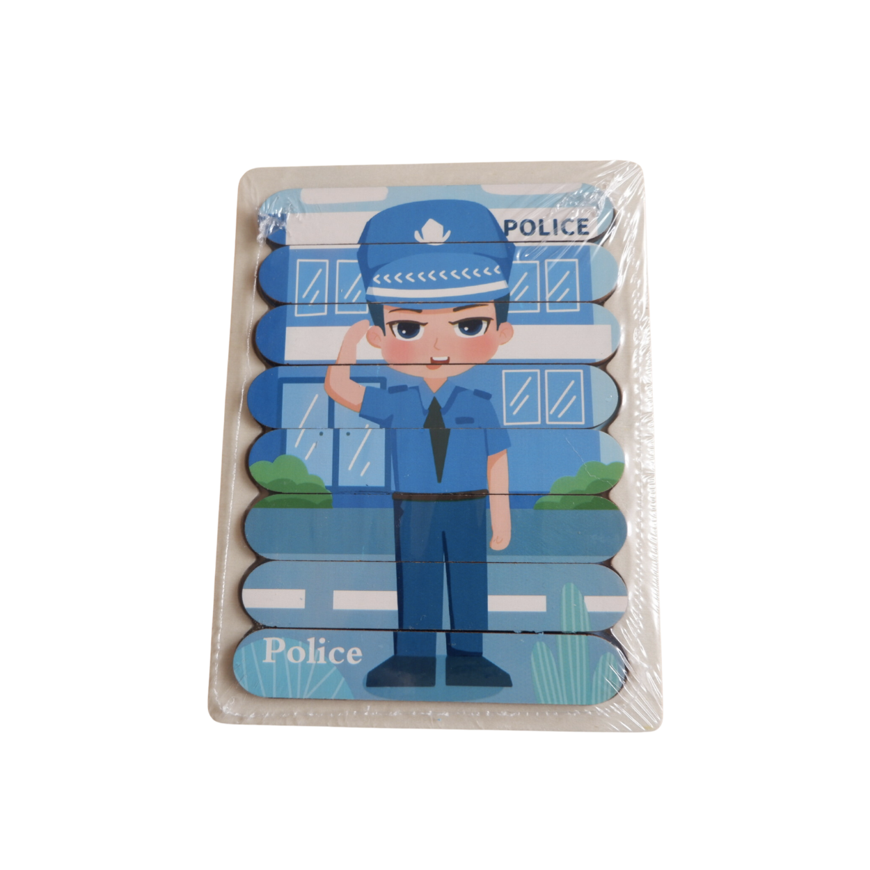 Matmat Lulu Reversible Wooden Popsicle Puzzle Educational Set