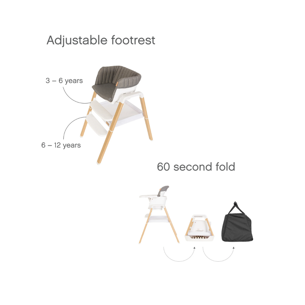 Tutti Bambini Nova High Chair - White/Oak
