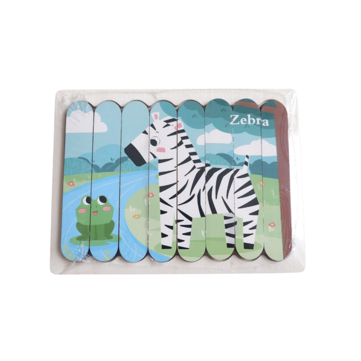 Matmat Lulu Reversible Wooden Popsicle Puzzle Educational Set