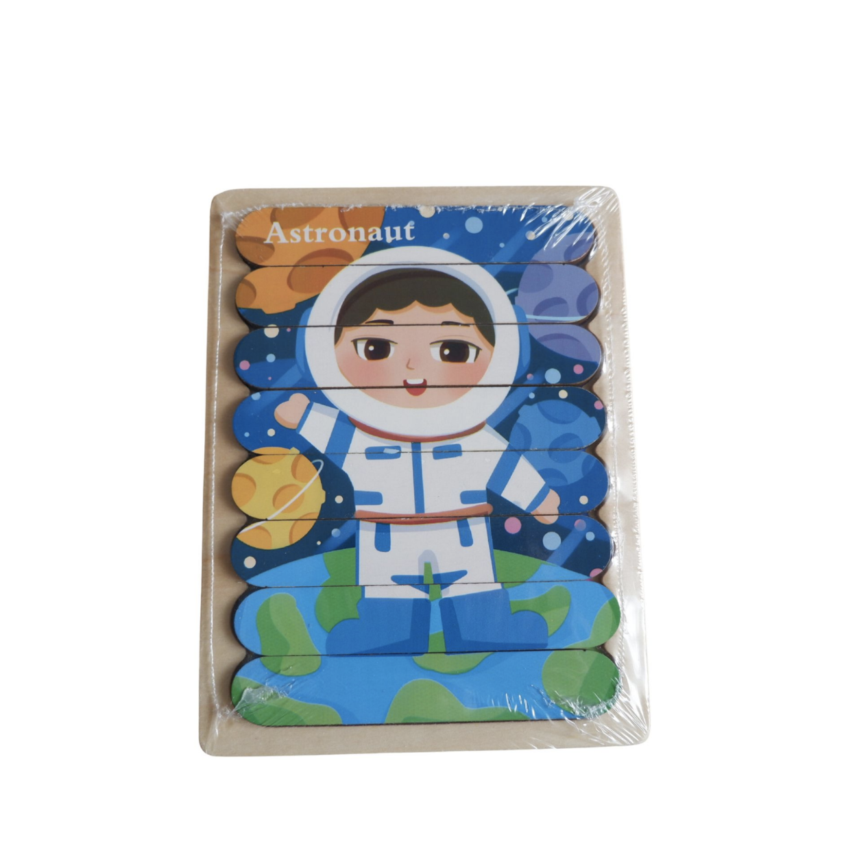 Matmat Lulu Reversible Wooden Popsicle Puzzle Educational Set